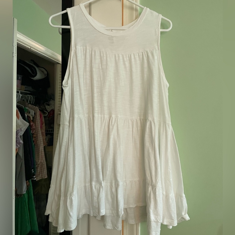 Anthropologie Tiered Babydoll Shirtdress! 🥥🤍🪩